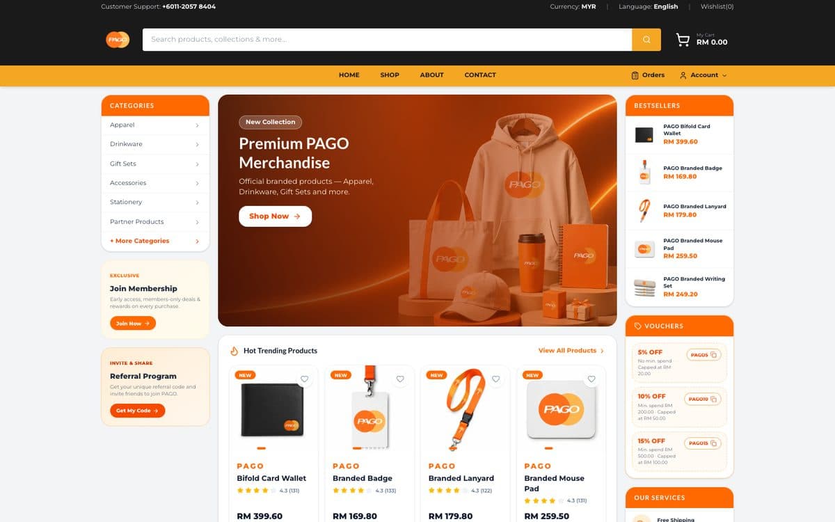 PAGO Collect website homepage